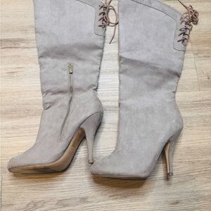 Call It Spring Gray Heeled Boots with Stiletto Heel